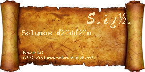 Solymos Ádám névjegykártya